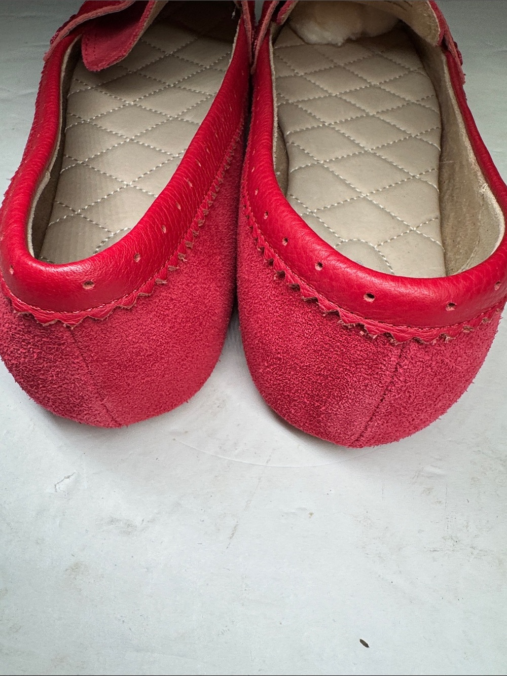 Lands' End Red Quilted-Insole Penny Loafers 11 suede comfort casual slip-on - Picture 4 of 9